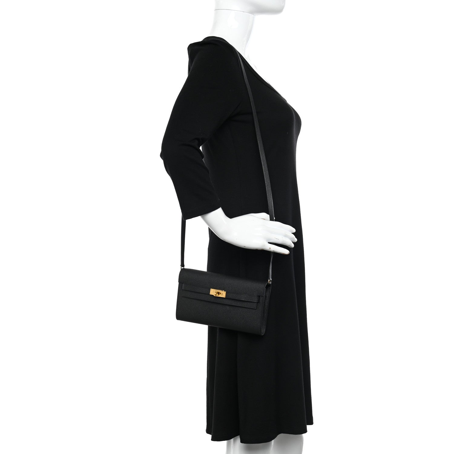 Hermes Epsom Kelly Wallet To Go Black 2 of 11