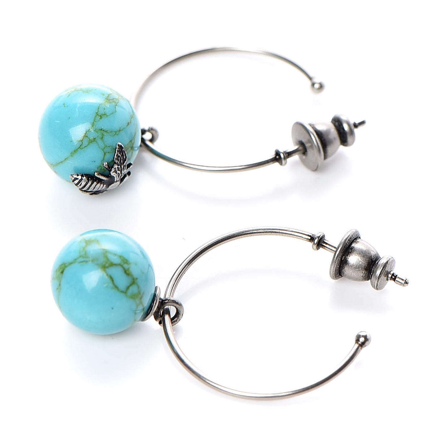 Mise En Dior Tribal Hoop Earrings Turquoise
