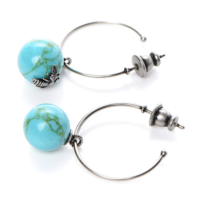 Christian Dior Mise En Dior Tribal Hoop Earrings Turquoise 3 of 4