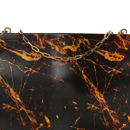 Bottega Veneta Spazzolato Calfskin Chain Clutch Gold Marble 7 of 9