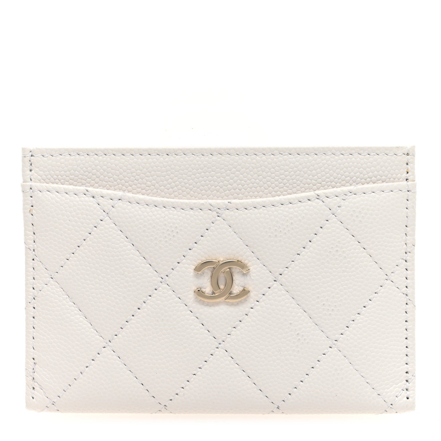 Chanel Caviar Quilted Card Holder White 1 of 6
