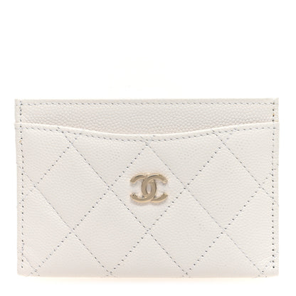 Chanel Caviar Quilted Card Holder White 1 of 6