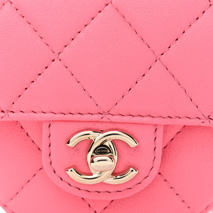 Chanel Lambskin Quilted CC In Love Heart Waist Belt Bag With Chain Pink 8 of 11