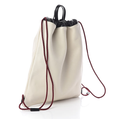 Gucci Calfskin Logo Drawstring Backpack Mystic White 4 of 11