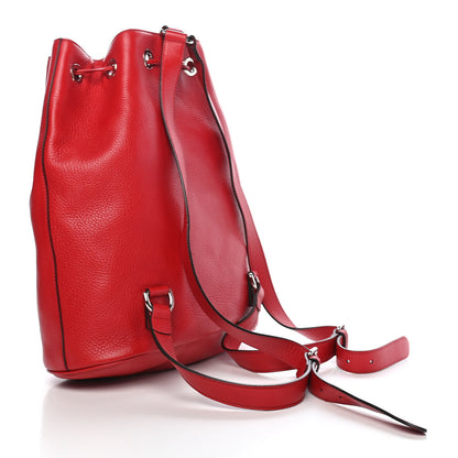Gucci Pebbled Calfskin Small Soho Drawstring Backpack Tabasco Red 3 of 9