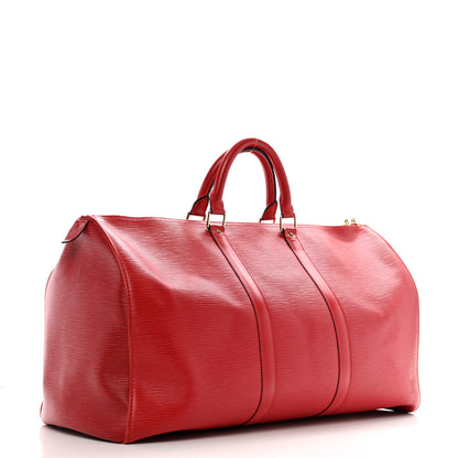 Louis Vuitton Epi Keepall 50 Castillan Red 2 of 14
