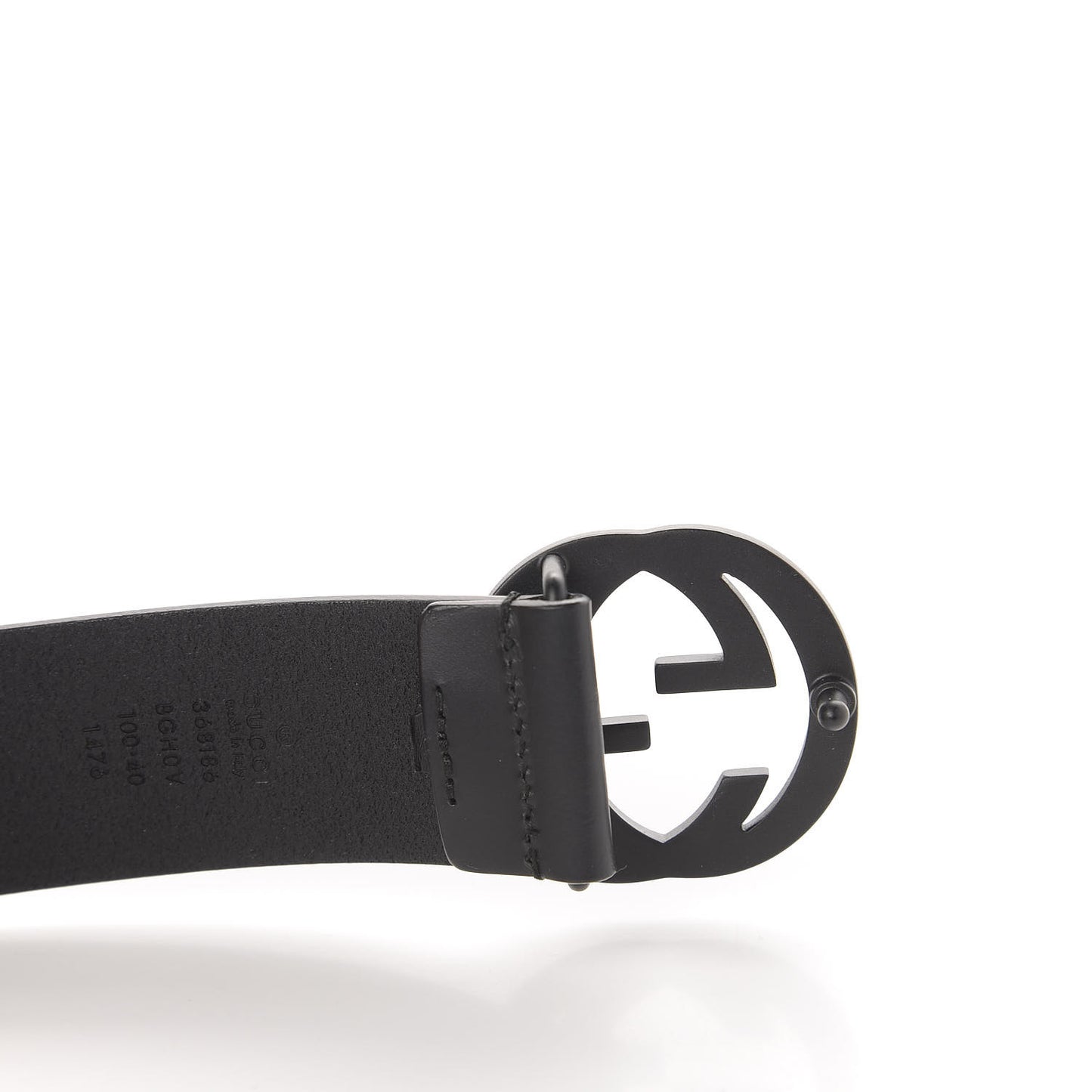 Selleria Calfskin Monochrome Interlocking G 37mm Belt 100 40 Black