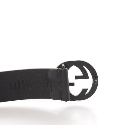 Gucci Selleria Calfskin Monochrome Interlocking G 37mm Belt 100 40 Black 5 of 5