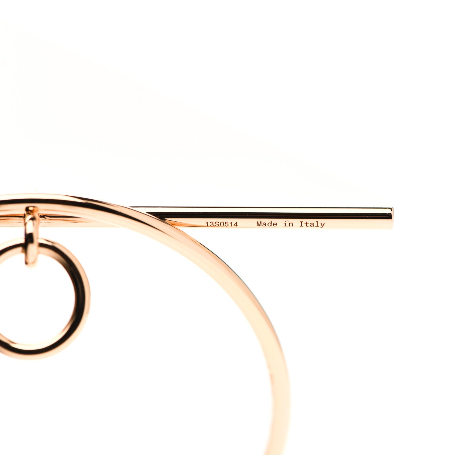 Hermes 18K Rose Gold MM Loop Earrings 4 of 6