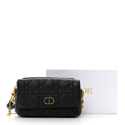 Christian Dior Supple Calfskin Cannage Caro Pouch with Chain Black 11 of 11
