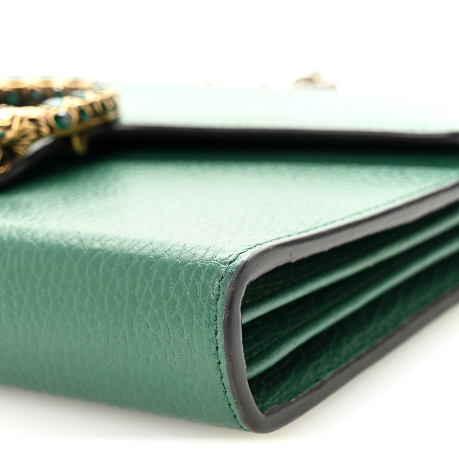 Gucci Calfskin Mini Dionysus Chain Wallet Emerald 10 of 10