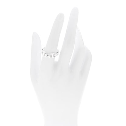 Hermes Sterling Silver PM Chaine d'Ancre Enchainee Band Ring 56 7.75 2 of 7