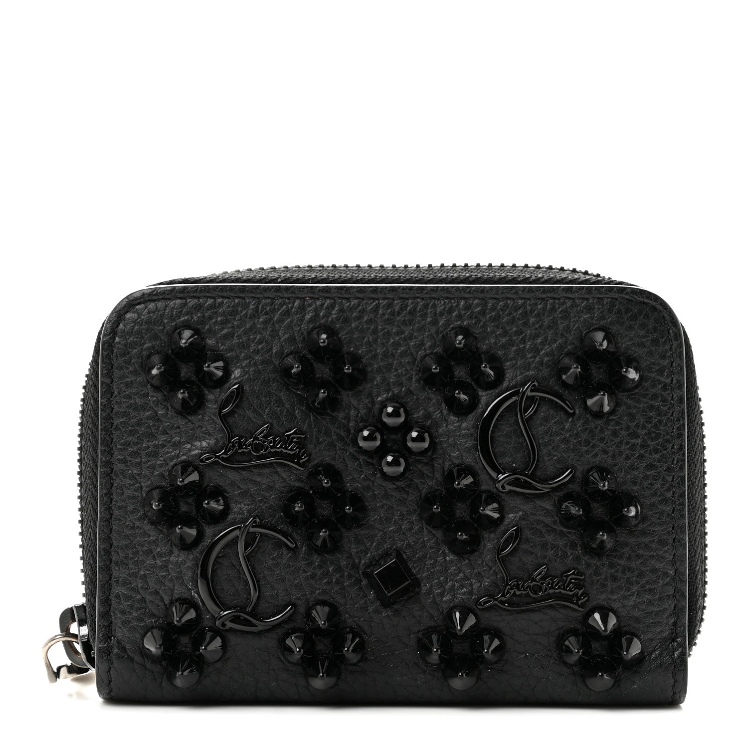 Christian Louboutin Calfskin Loubinthesky Panettone Coin Purse Black 1 of 9