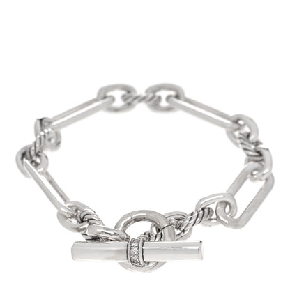 David Yurman Sterling Silver Diamond Lexington Chain Bracelet 2 of 3