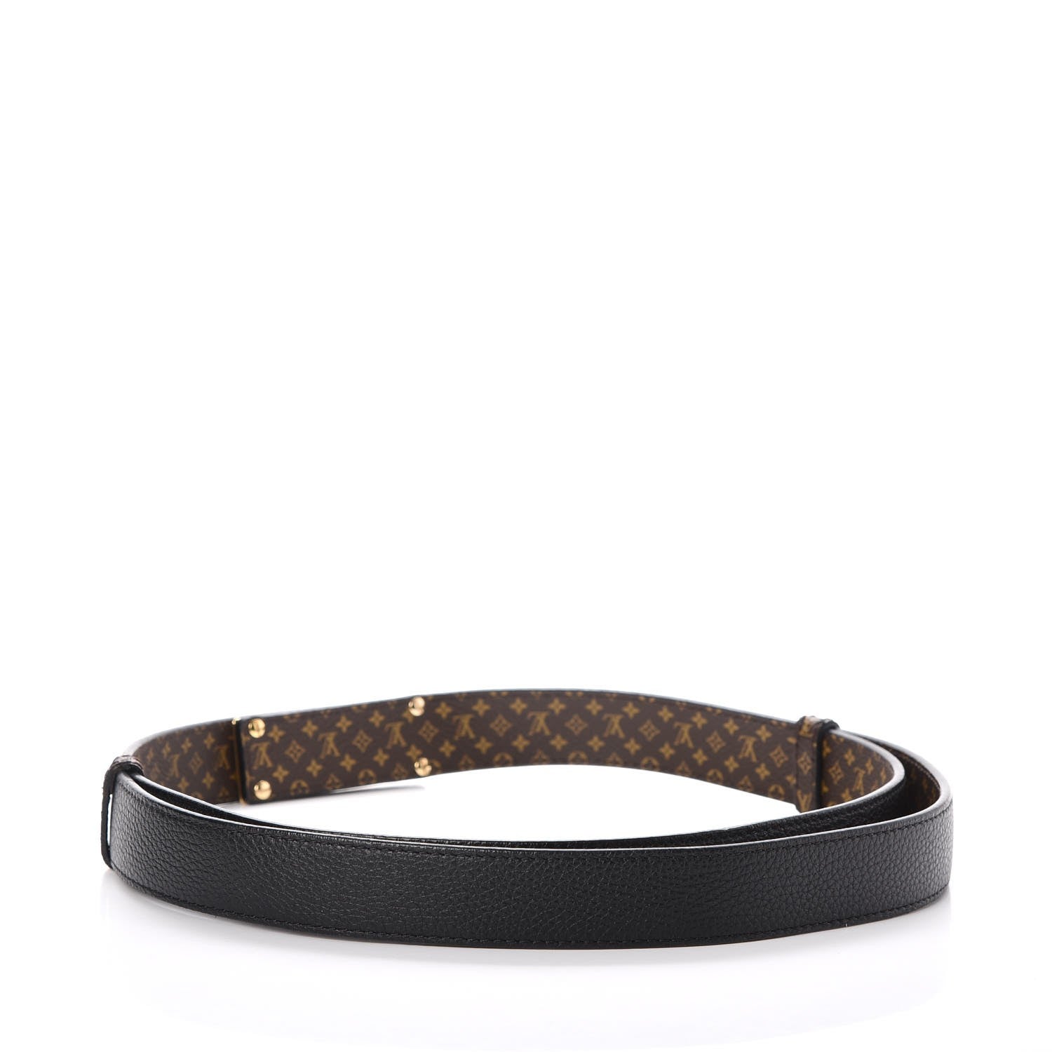 Louis Vuitton Calfskin Monogram 25mm Lock Me Belt Black 3 of 5
