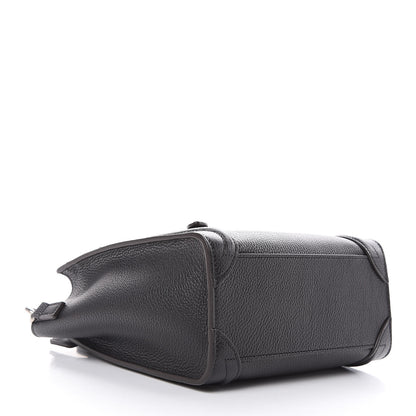 Celine Drummed Calfskin Nano Luggage Black 4 of 10