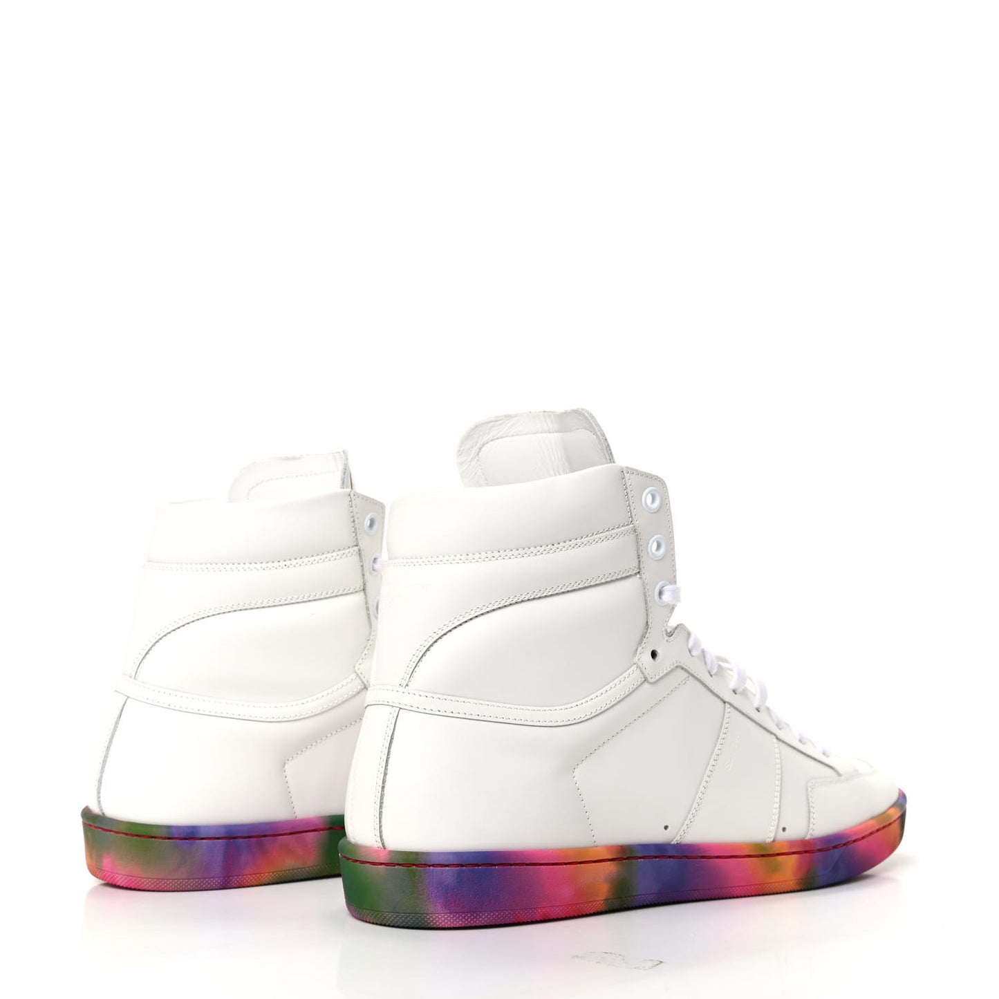 Calfskin Mens Signature Court Classic SL/10H High Top Sneakers 42.5 Off White Multicolor Tie-Dye