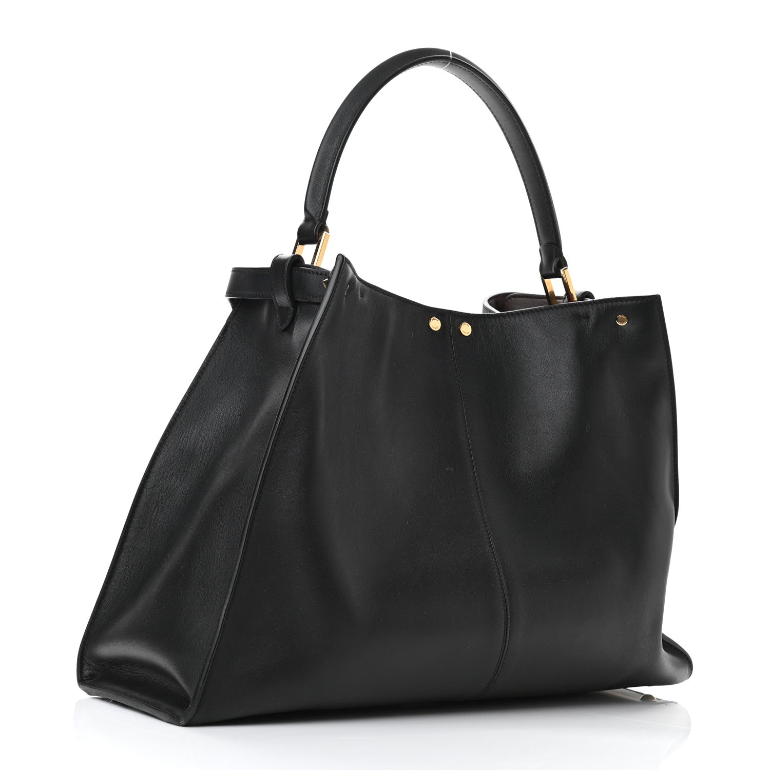 Fendi Vitello Seta Century Large Peekaboo X-Lite Black Fragola 3 of 11