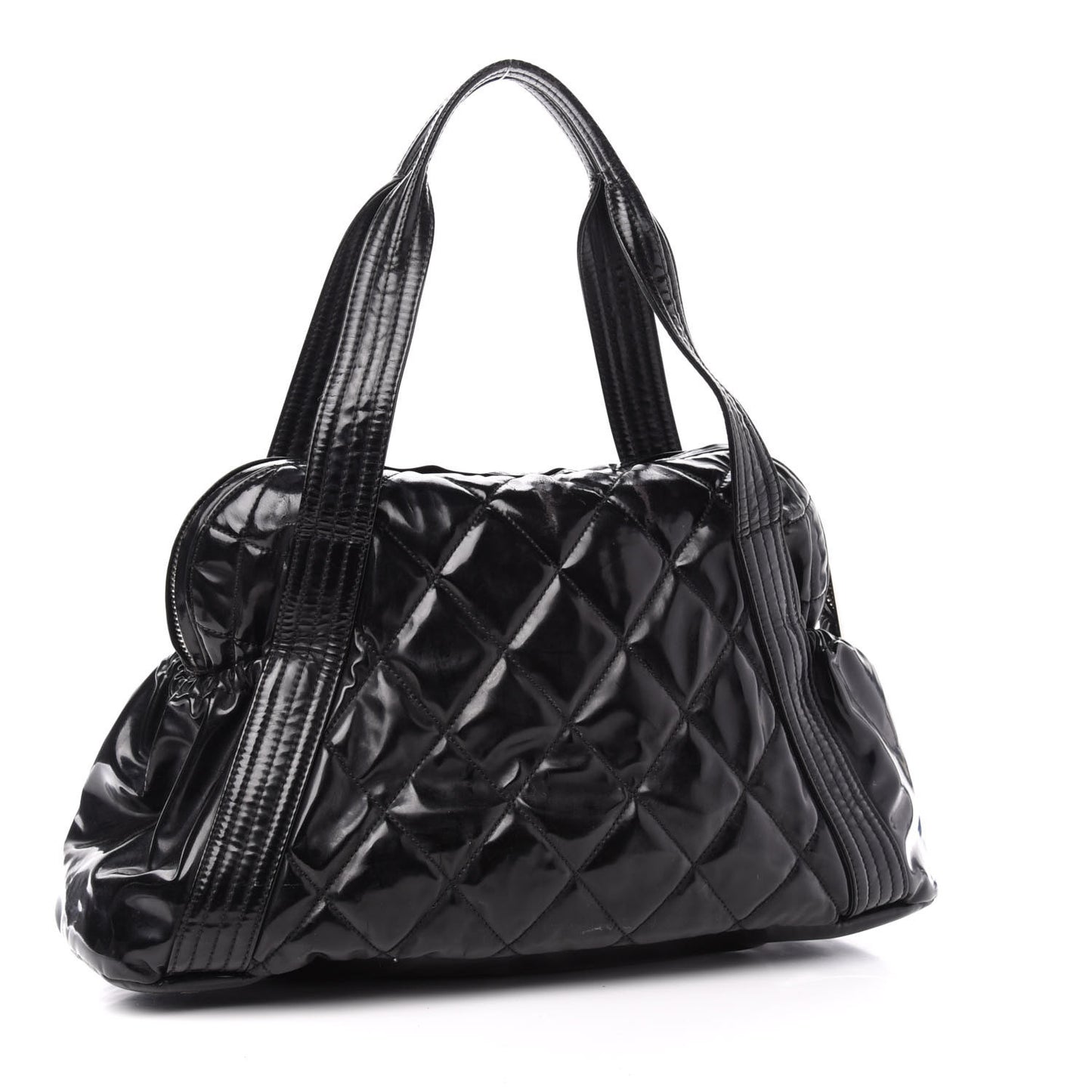 Vinyl Quilted CC Large Tote Black