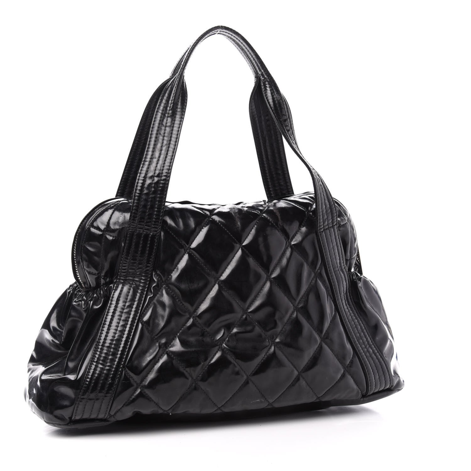 Chanel Vinyl Quilted CC Large Tote Black 3 of 20