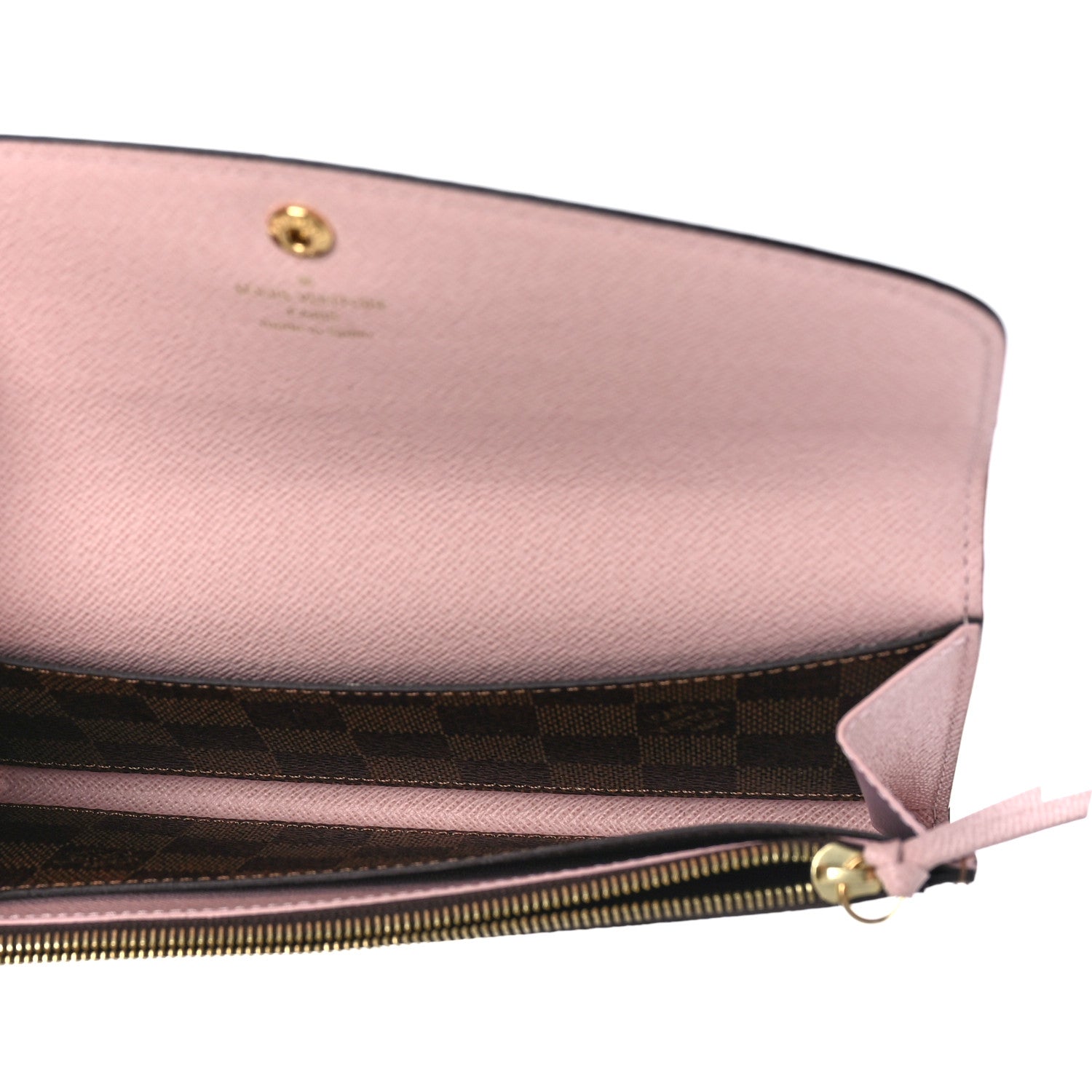 Louis Vuitton Damier Ebene Emilie Wallet Rose Ballerine 5 of 9