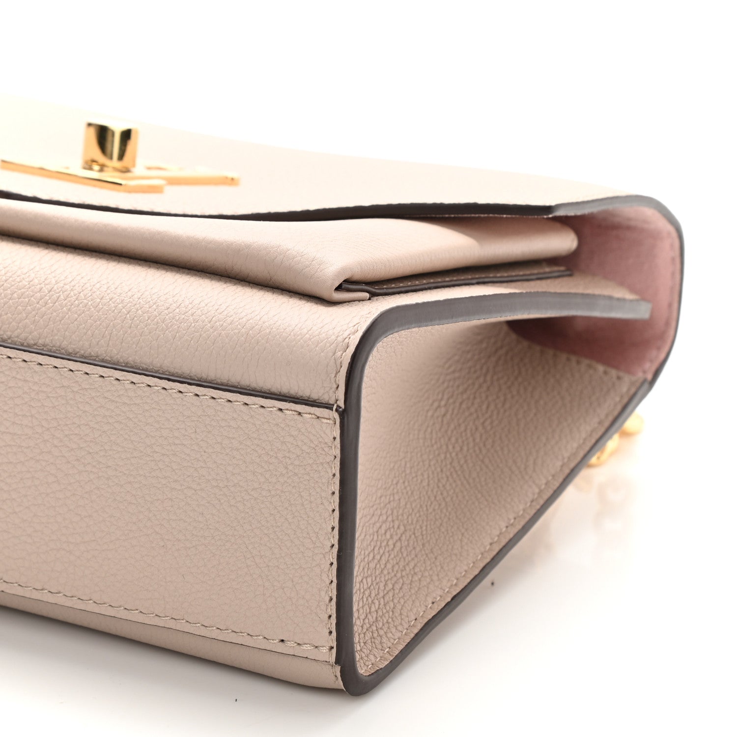 Louis Vuitton Soft Calfskin Mylockme Chain Bag BB Greige 8 of 8