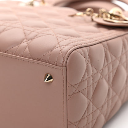 Christian Dior Lambskin Cannage Medium Lady Dior Bois de Rose 10 of 13