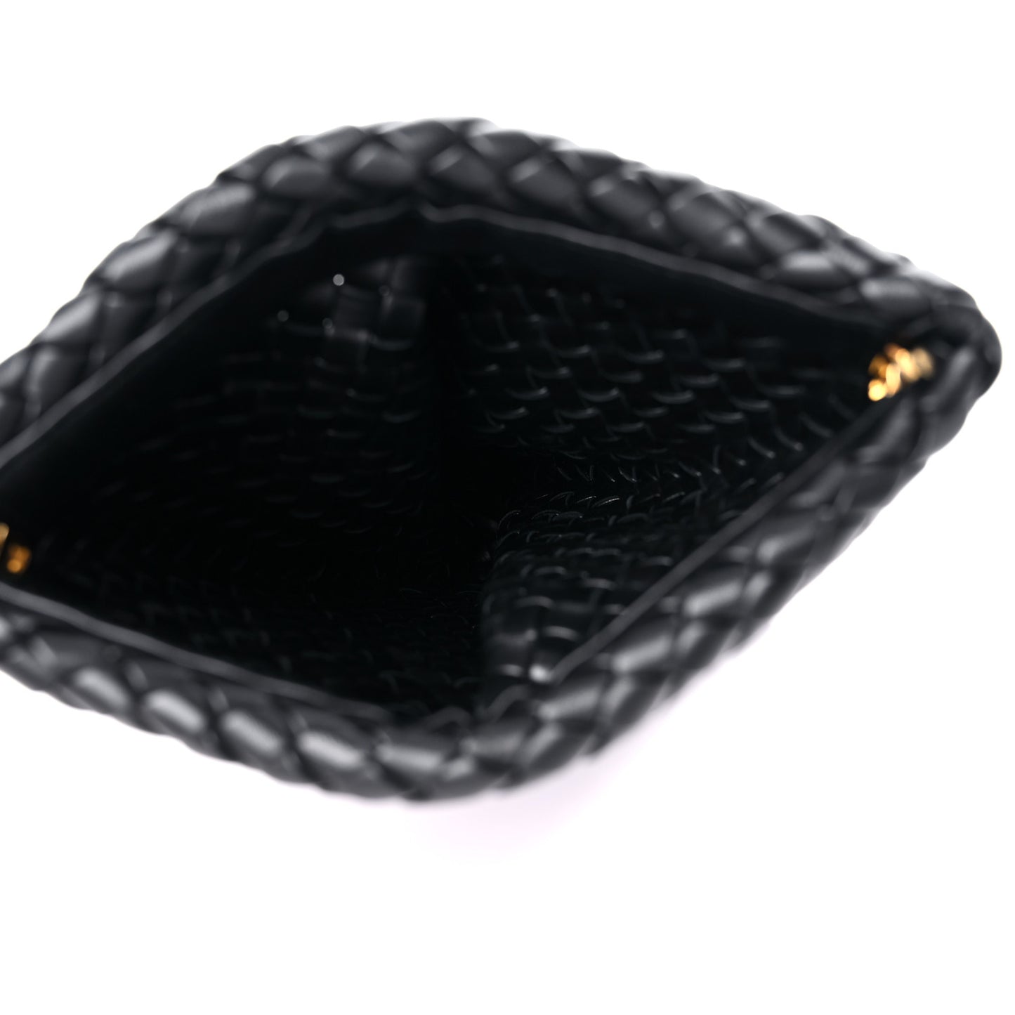 Nappa Intrecciato Crisscross Clutch Black