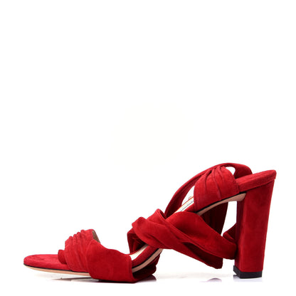 Jimmy Choo Soft Suede Kora 85 Sandals 39.5 Red 1 of 9