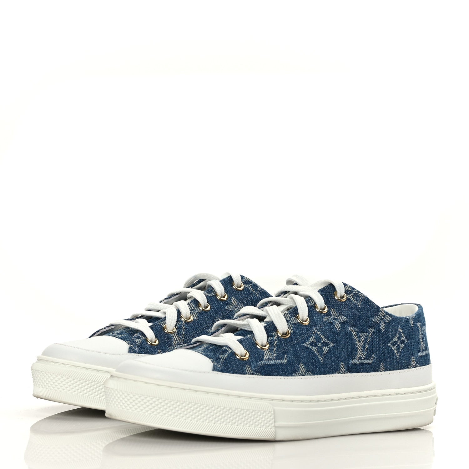 Louis Vuitton Denim Monogram Stellar Sneakers 37 Bleu Jeans Blue 3 of 8
