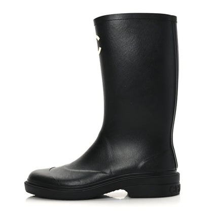Chanel Caoutchouk CC High Boots 40 Black 1 of 8