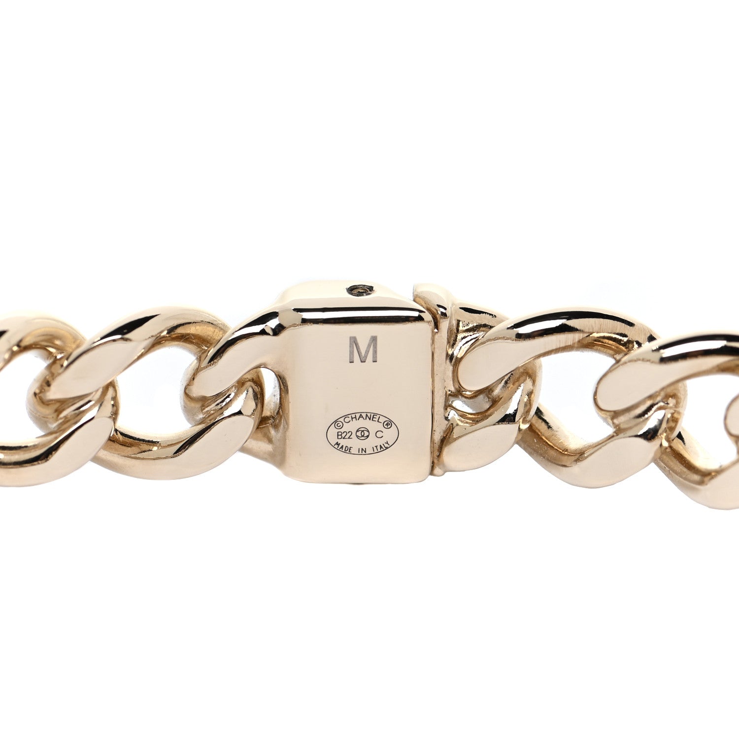 Chanel Metal CC Chain Link Choker Necklace M Gold 4 of 4