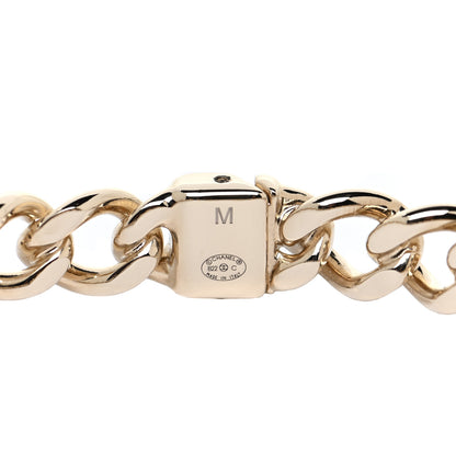 Chanel Metal CC Chain Link Choker Necklace M Gold 4 of 4