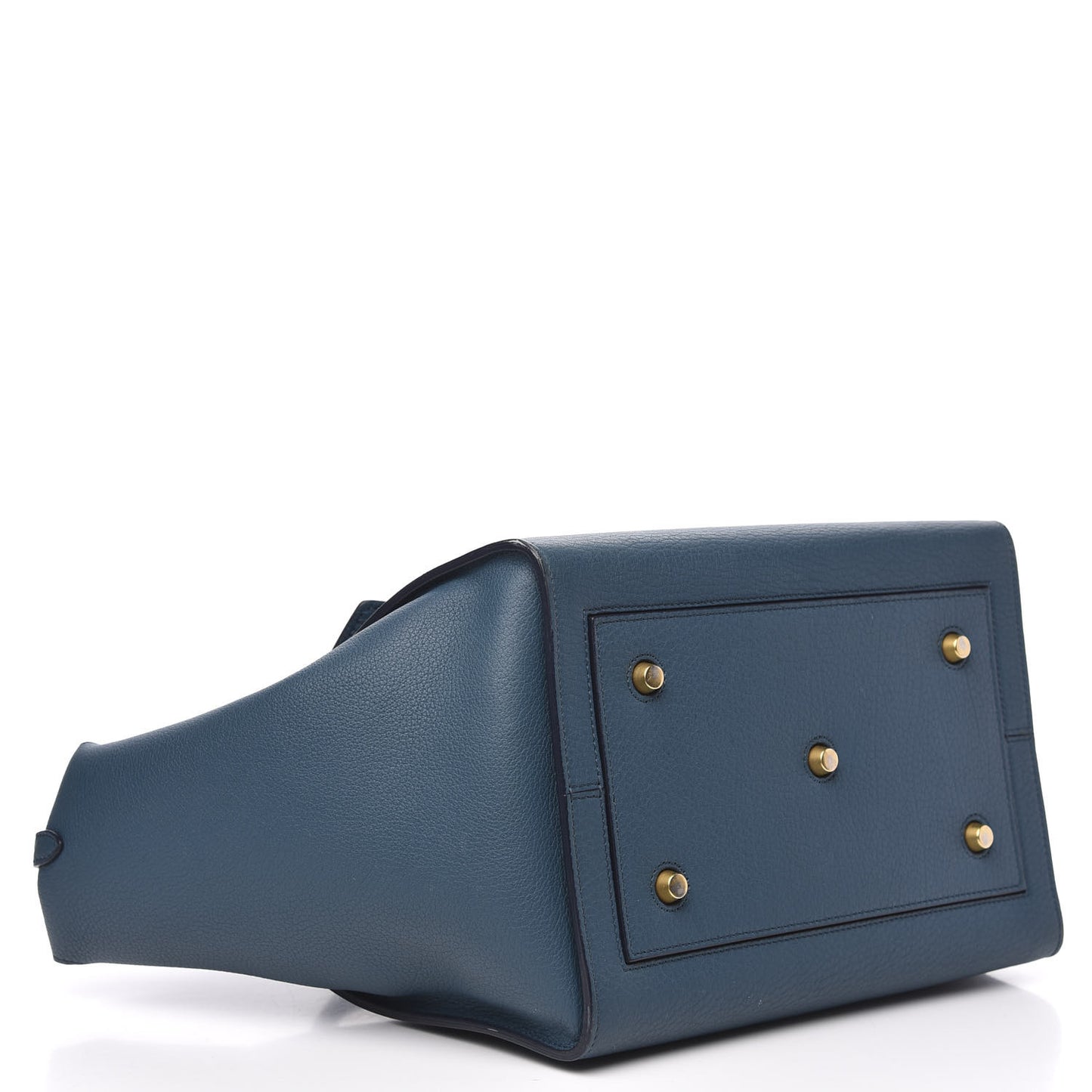 Crisped Calfskin Small Tie Knot Tote Metallic Blue