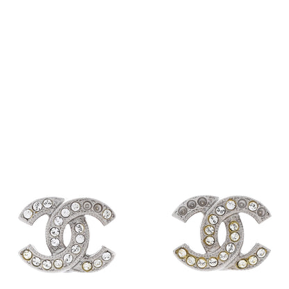 Chanel Crystal Timeless CC Earrings Silver 1 of 5