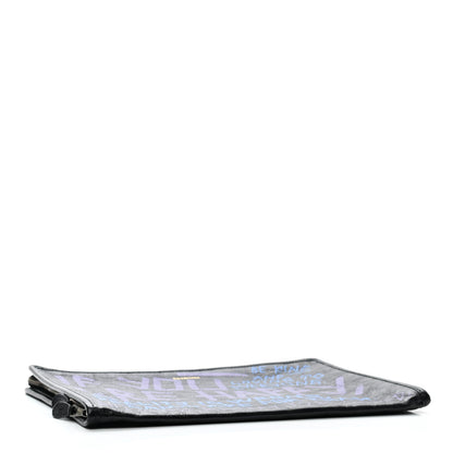 Balenciaga Agneau Arena Graffiti All Over Bazar Pouch Black Bleu Violet 4 of 6