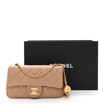 Chanel Lambskin Quilted Mini Rectangular Pearl Crush Flap Dark Beige 11 of 11
