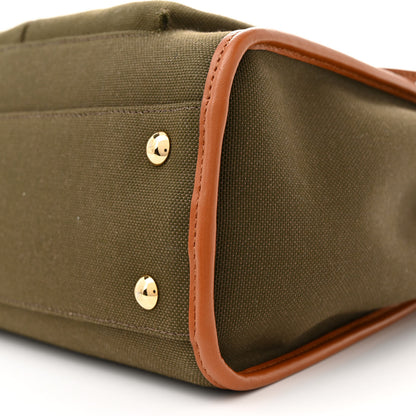 Fendi Canvas Calfskin Medium 3 Pocket Peekaboo Iconic Satchel Amazzonia Cuoio 9 of 10