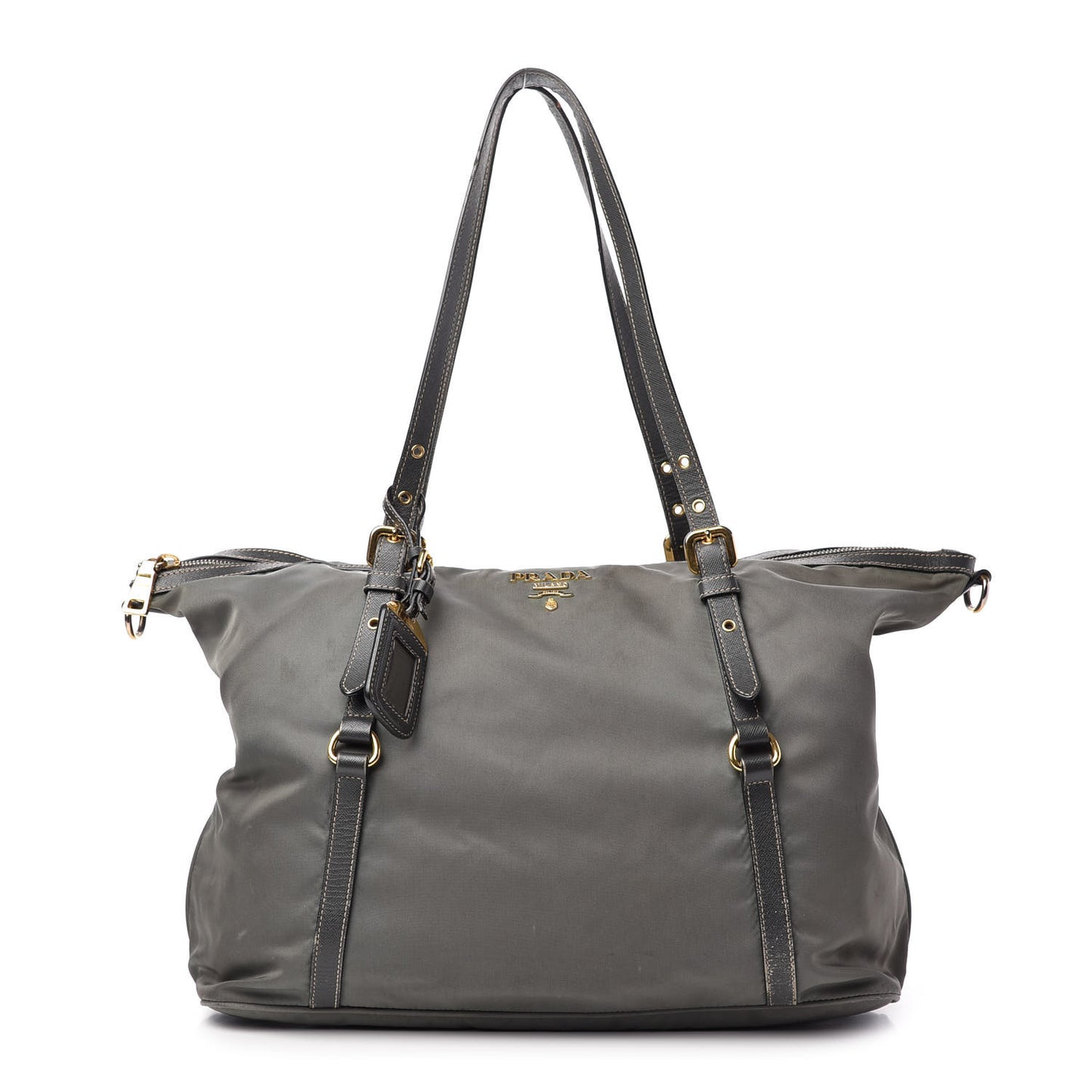 Tessuto Nylon Saffiano Tote Grey