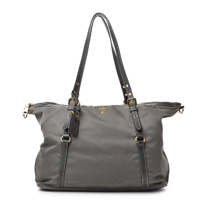 Prada Tessuto Nylon Saffiano Tote Grey 1 of 10