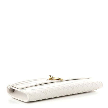 Bottega Veneta Nappa Intrecciato Long Andiamo Top Handle Clutch White 5 of 10