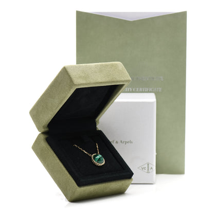 Van Cleef & Arpels 18K Yellow Gold Malachite Perlee Couleurs Pendant Necklace 5 of 5