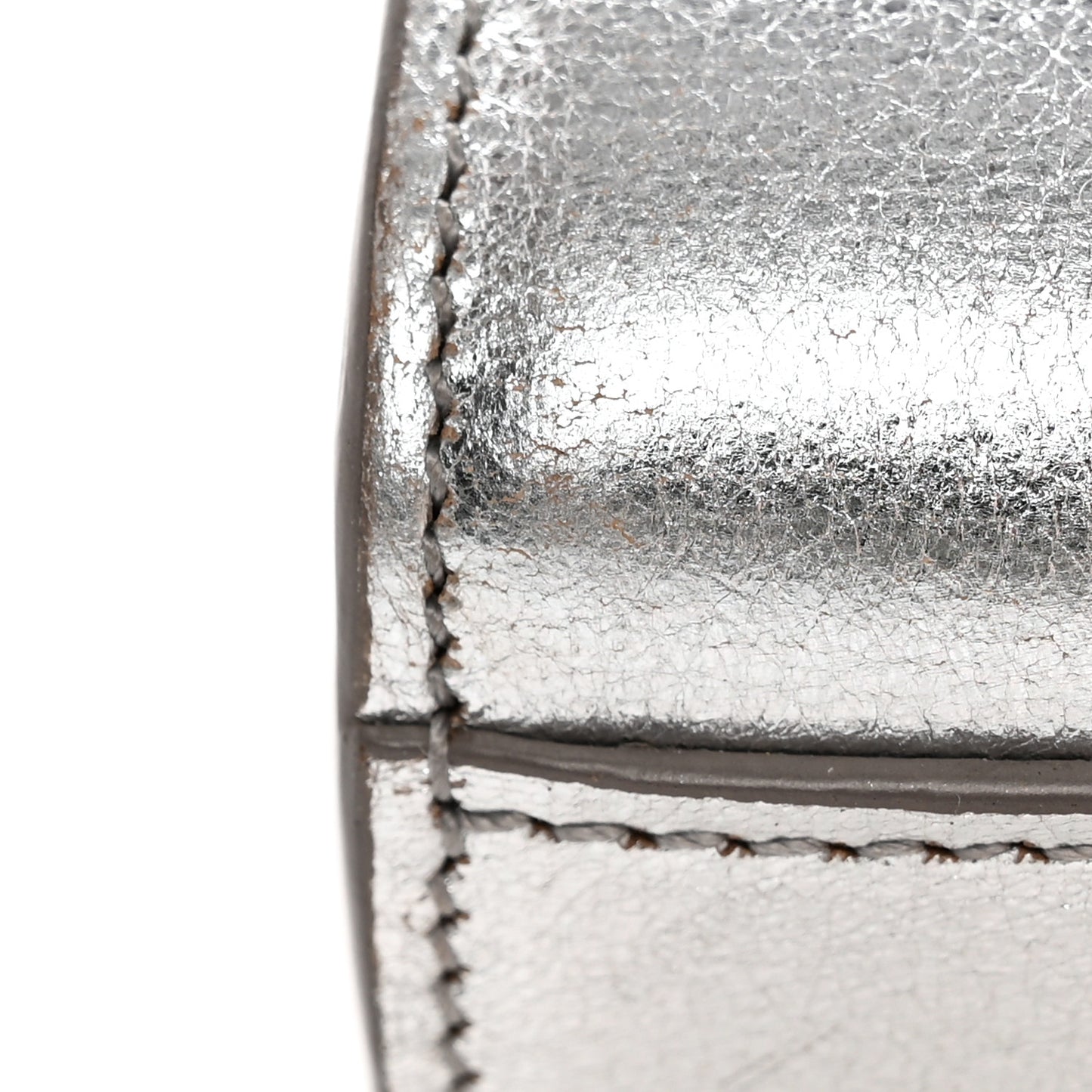 Textured Metallic Calfskin Classic Monogram Cassandre Clutch Silver