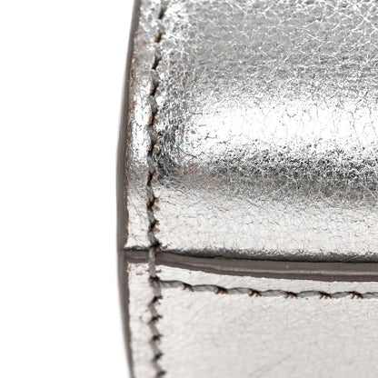 Saint Laurent Textured Metallic Calfskin Classic Monogram Cassandre Clutch Silver 12 of 14