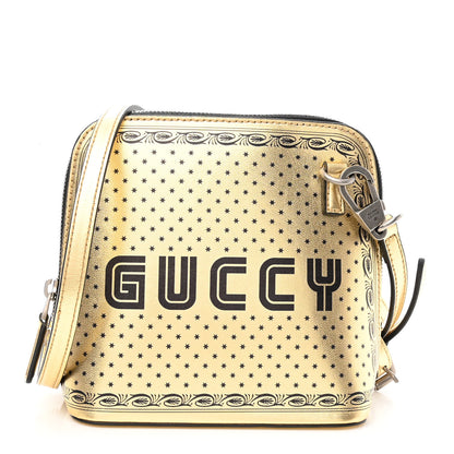 Gucci X SEGA Calfskin GUCCY Stars Mini Dome Shoulder Bag Gold 1 of 10