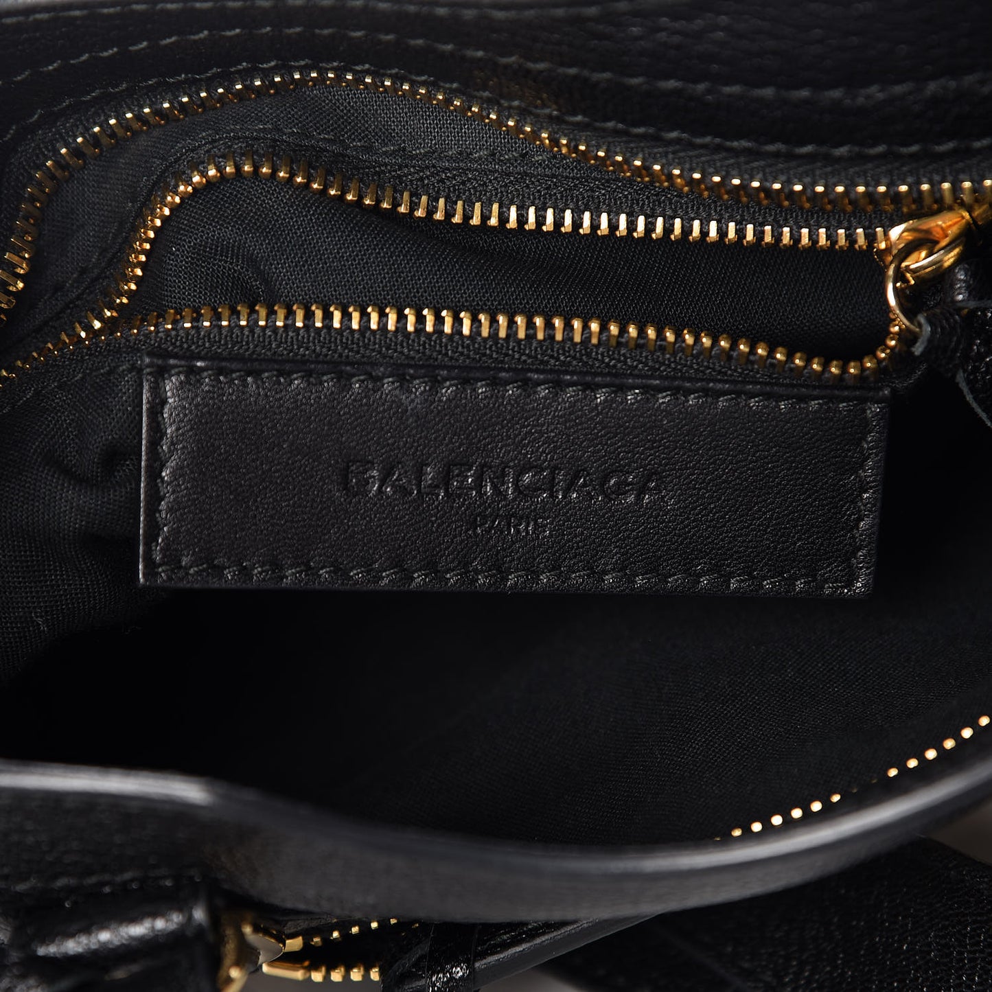 Chevre Gold Metallic Edge Hardware Mini City Black