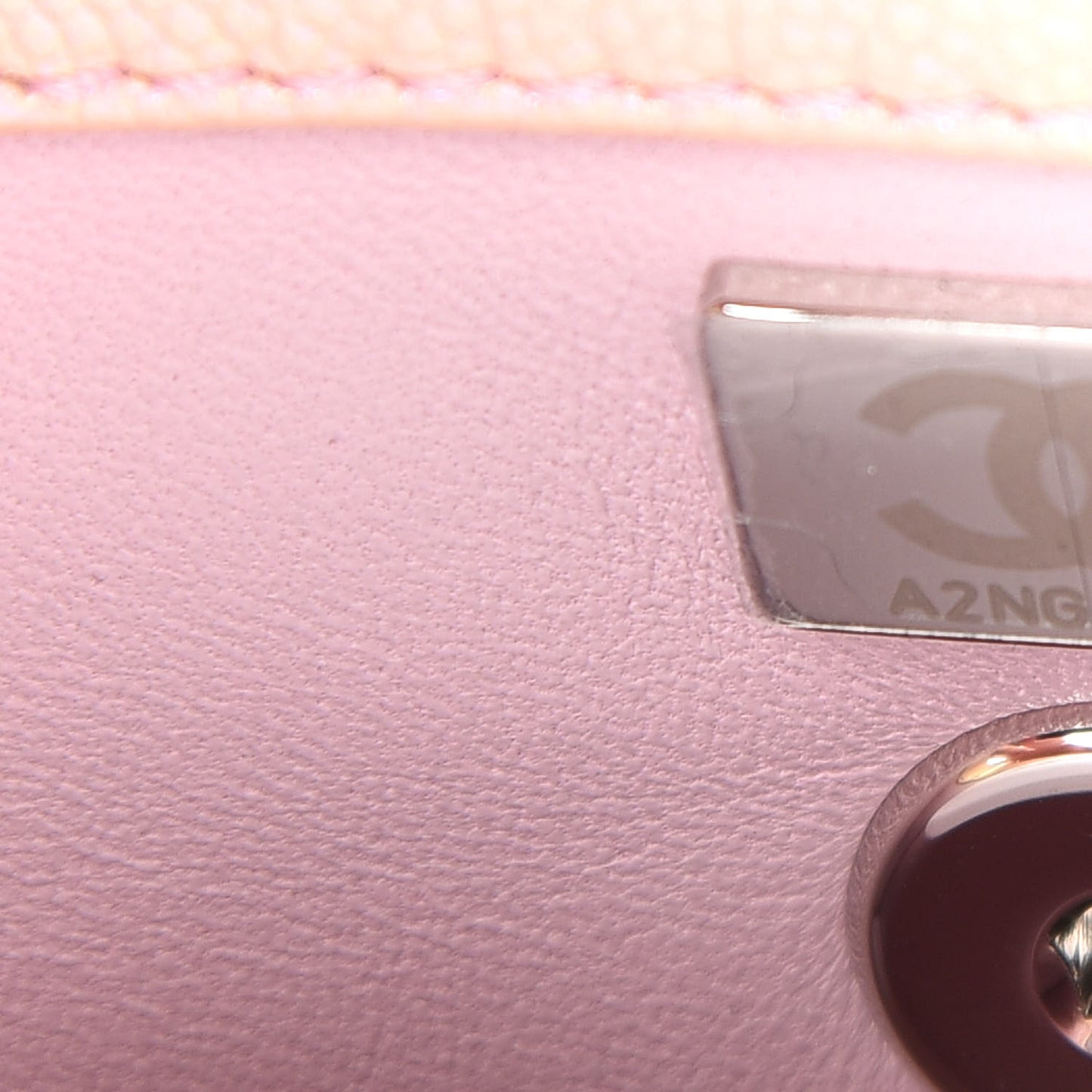 Iridescent Caviar Quilted Mini Coco Handle Flap Pink