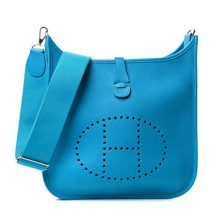 Hermes Taurillon Clemence Evelyne III PM Bleu Frida 1 of 10