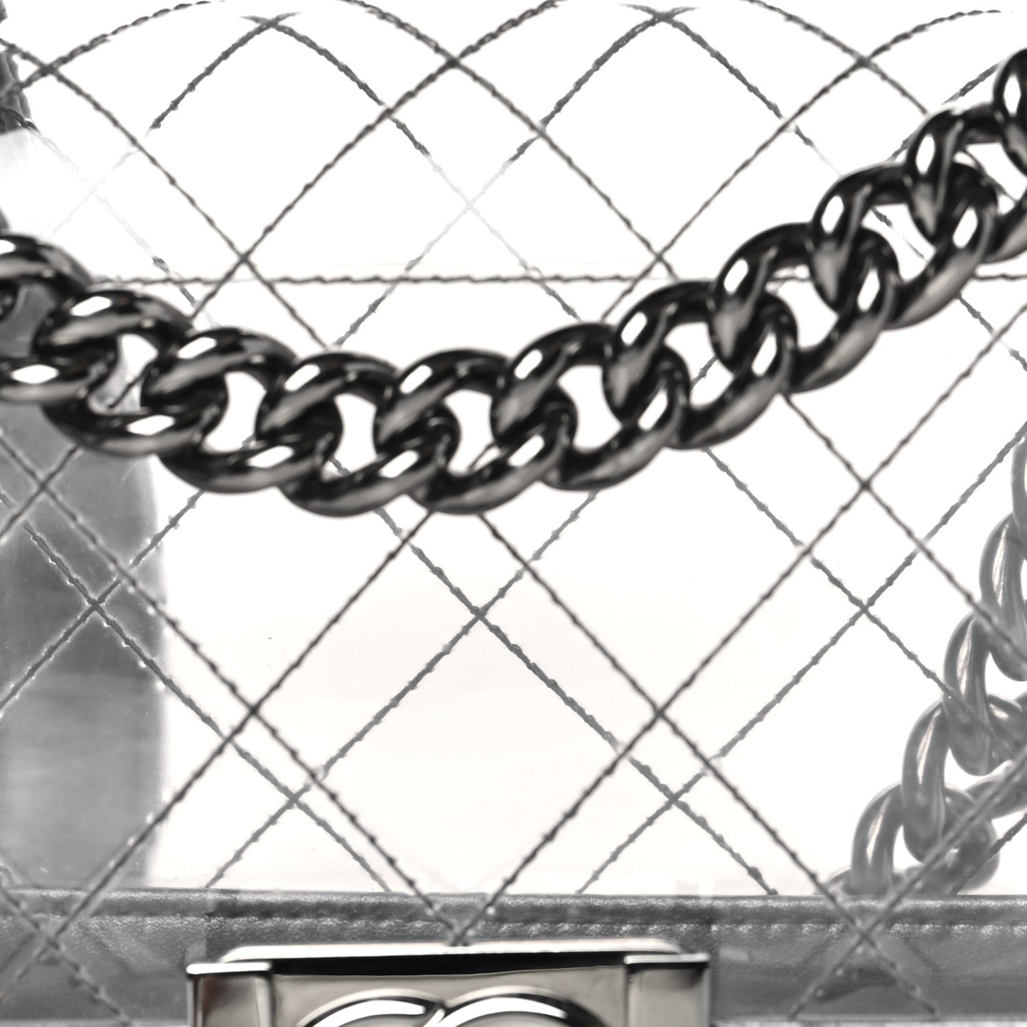 Metallic Lambskin PVC Quilted Small Boy Flap Silver