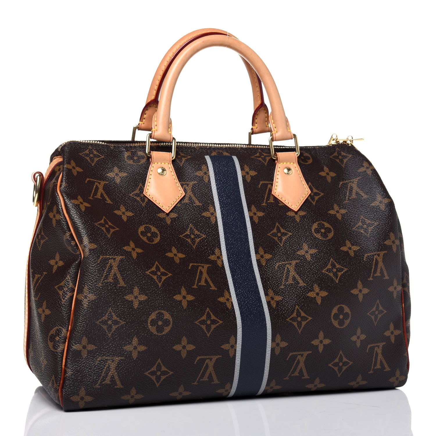 Louis Vuitton Monogram My LV Heritage Speedy Bandouliere 30 Blue Marine Gris 3 of 22